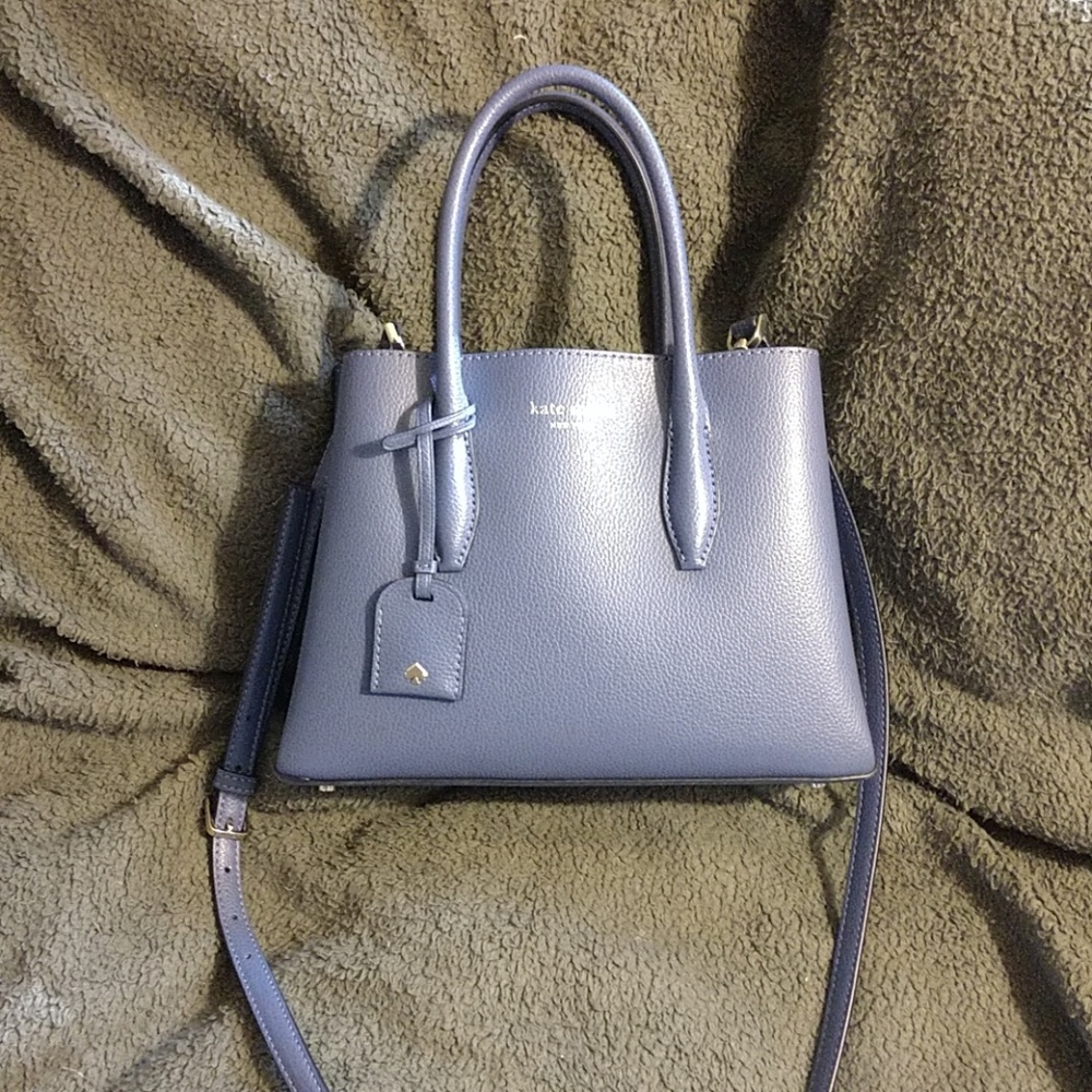 Kate Spade Small Satchel Eva Purse Blue Leather